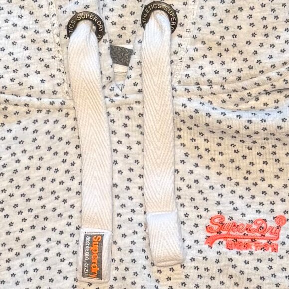 Superdry Hoodie‎ Sweatshirt - Light Gray with Navy Stars, Medium - Picture 12 of 12